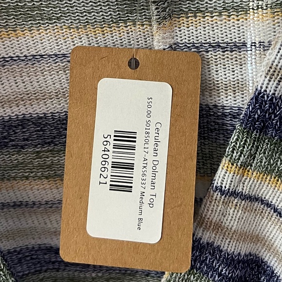 Long Sleeve V-Neck striped sweater top, size medium, new with tags, Sadie & Sage - Picture 3 of 4